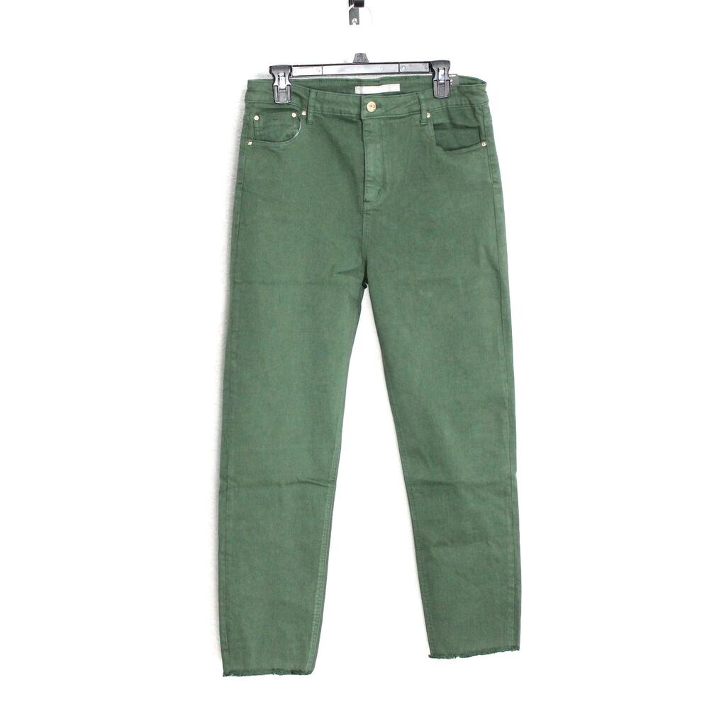 Tractr Mona High Rise Color Denim Slim Crop Fray Size 14 NWT